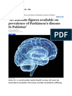 'No Absolute Figures Available On Prevalence of Parkinson's Disease in Pakistan'