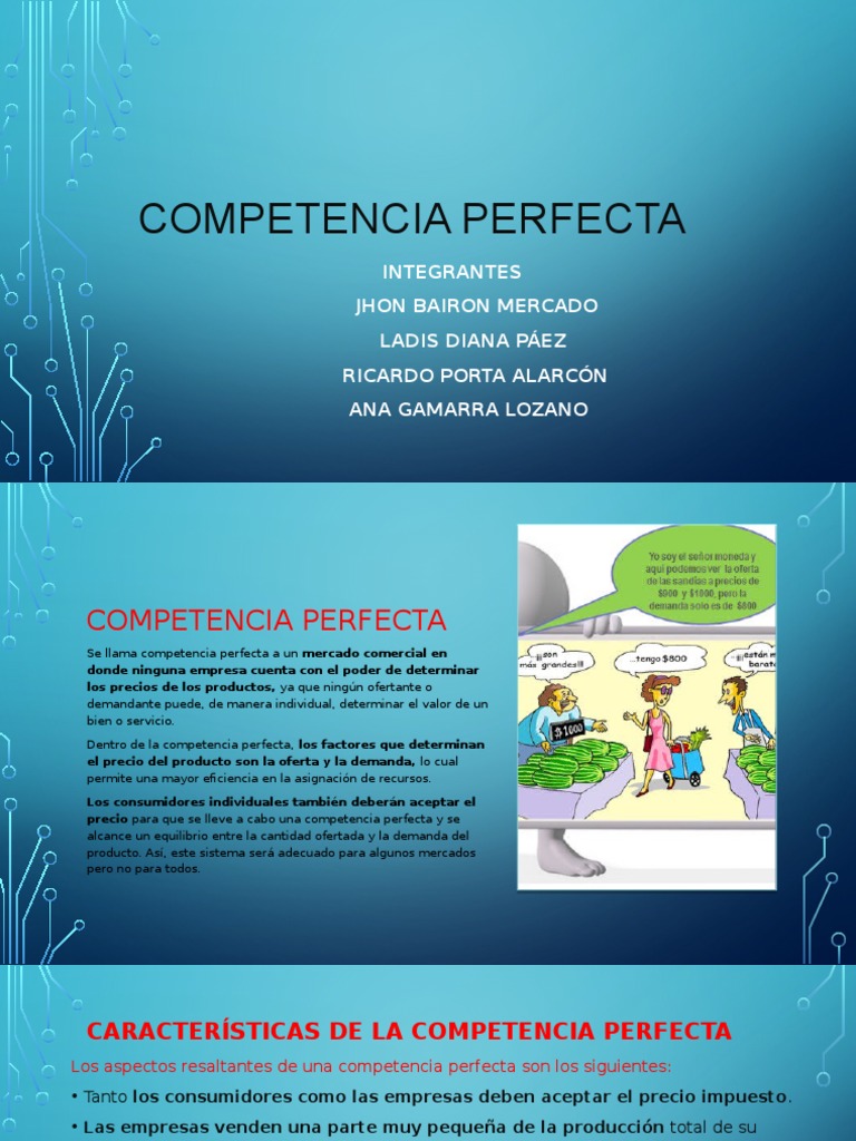 Características de la Competencia Perfecta | PDF | Competencia perfecta ...