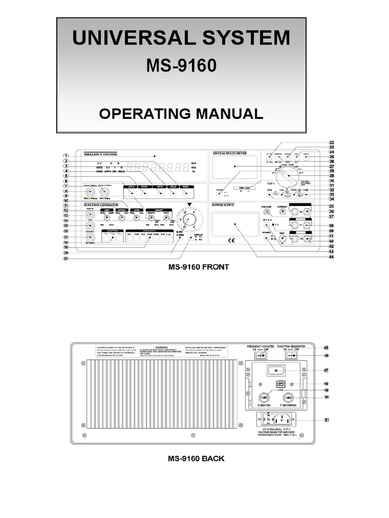MS-9160 Universal System Manual | PDF | Diode | Capacitor