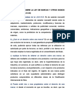 Cuestionario Sobre La Ley de Marcas y Otros Signos Distintivos