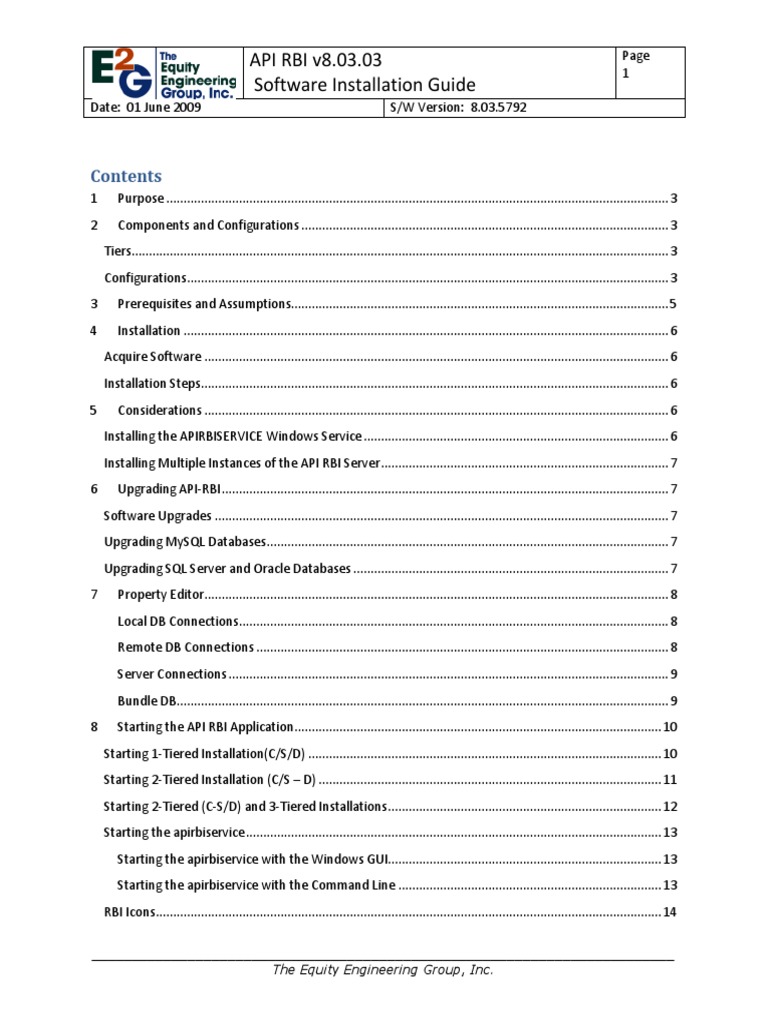 API RBI v8.03.03 Installation Guide | PDF | My Sql | Databases