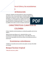 Relación entre el clima y los ecosistemas colombianos NESTOR