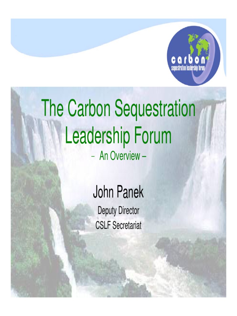 The Carbon Sequestration Leadership Forum: John Panek | PDF | Carbon ...