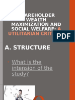 Shareholder Wealth Maximization and Social Welfare:: A Utilitarian Critique