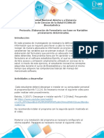 Protocolo Elaboración de Formulario con base en variables previamente determinadas