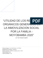 Utilidad de Los Residuos Orgánicos Generados en La Inmovilizacion Social Por La Familia Moyobamba 2020