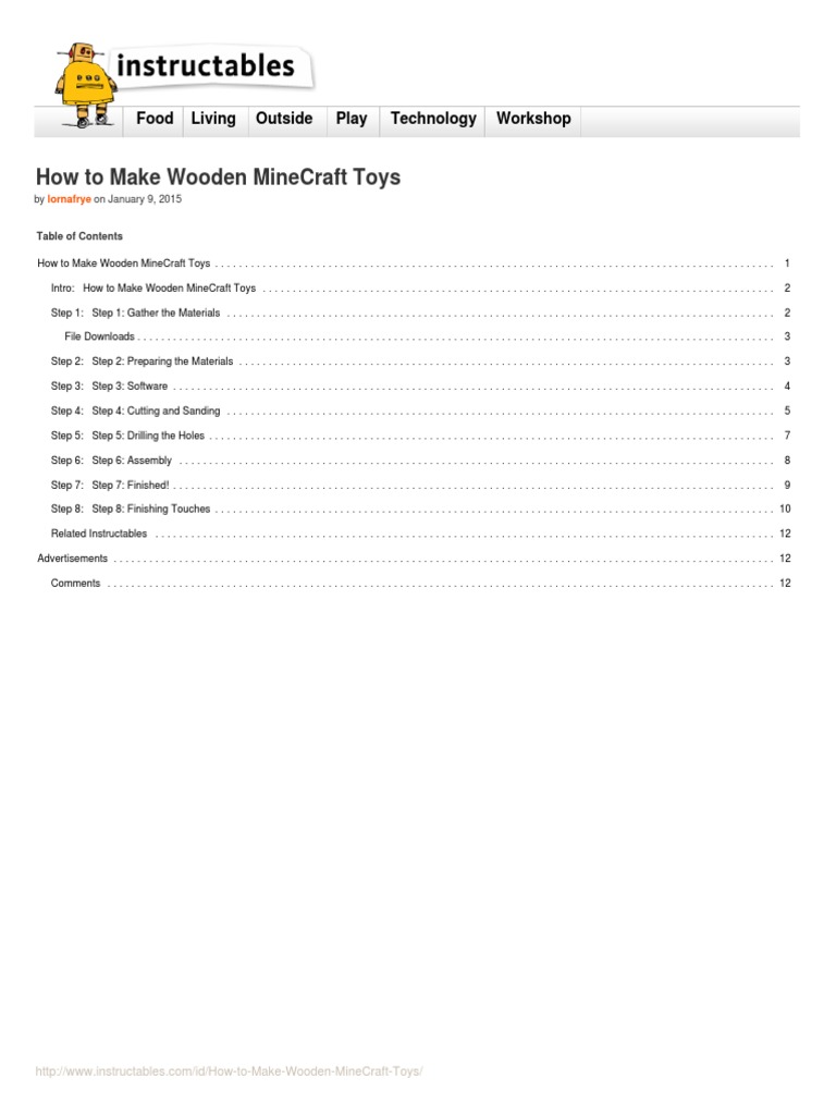 How To Make Wooden MineCraft Toys PDF | PDF | Industrial Processes | Tools