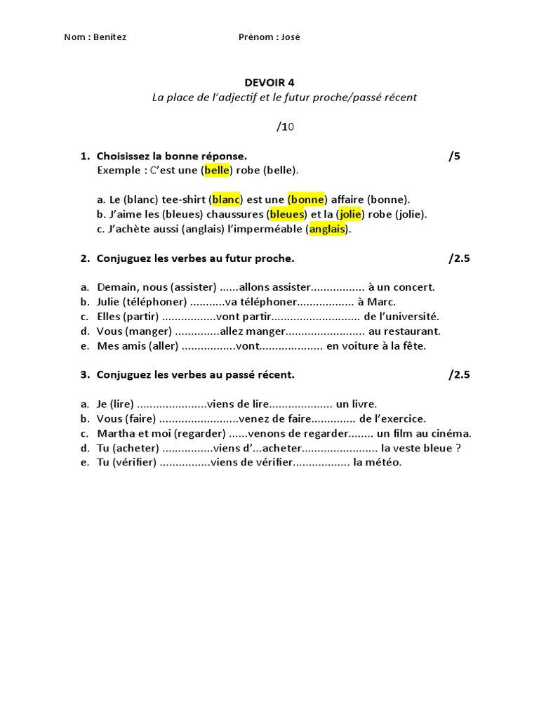 Devoir 4 - B1 | PDF
