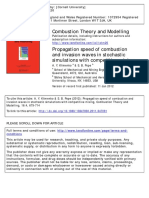 Propagation Speed of Combustion and Invasion Waves in Stochastic Simulations With Competitive Mixing.