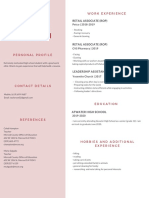 Simple Pink College Resume 24