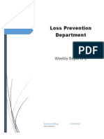 Loss Prevention Department: Weekly Report# 2