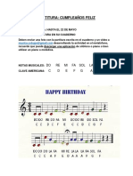 Partitura Cumpleaños Feliz Fácil