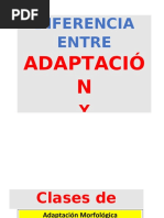 ESTABLECIMIENTO DE LA DIFERENCIA ENTRE ADAPTACIÓN Y MUTACION Fichas