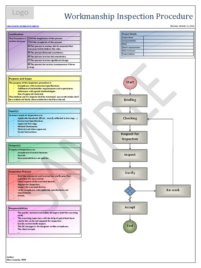 Workmanship Inspection Procedure Guide | PDF | Specification (Technical ...
