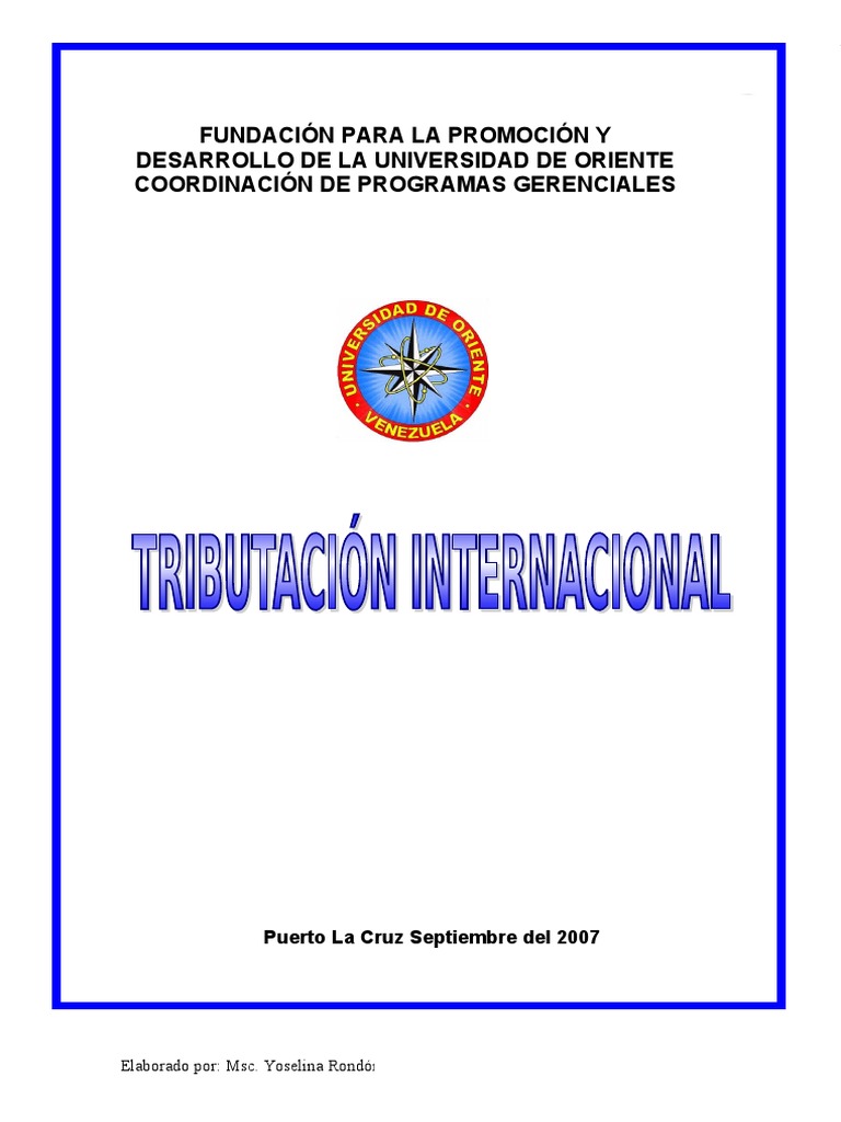 Manual Tributacion Internacional Pdf Impuestos Microeconomía