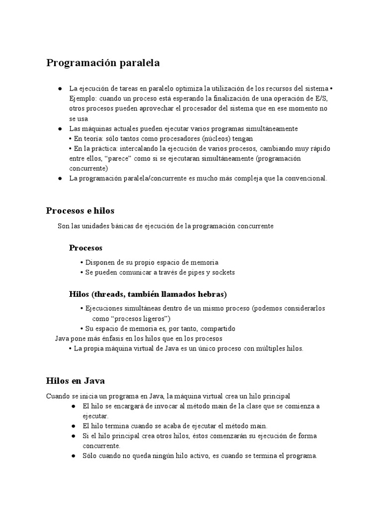 Sincronización de Hilos en Java | PDF | Hilo (Computación) | Proceso ...