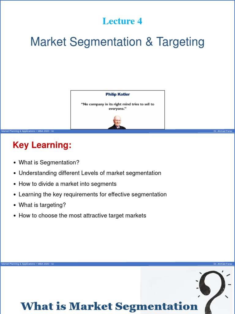 Marketing and Segmentation | PDF | Market Segmentation | Marketing