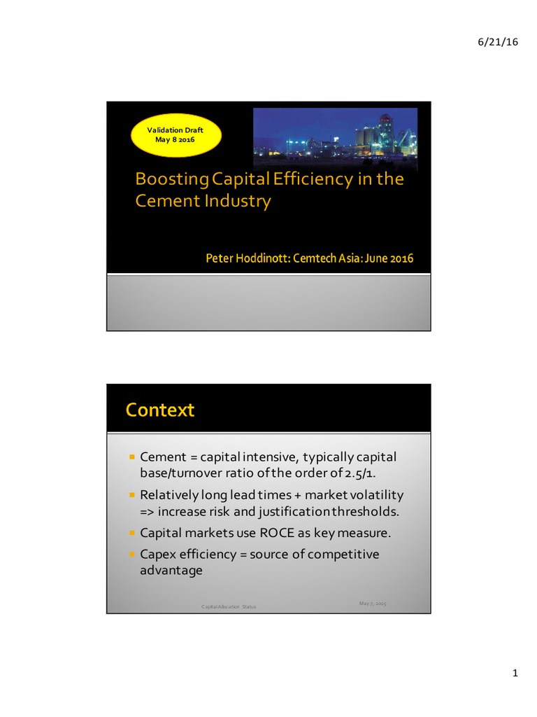 Cement Industry Capital Strategy | PDF | Cost Of Capital | Investing