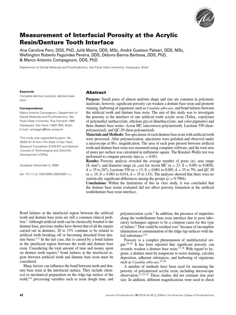 Measurement of Interfacial Porosity at The Acrylic Resin Denture