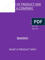 Review of Product Mix of A Company