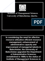 Institute of Management Sciences University of Balochistan, Quetta