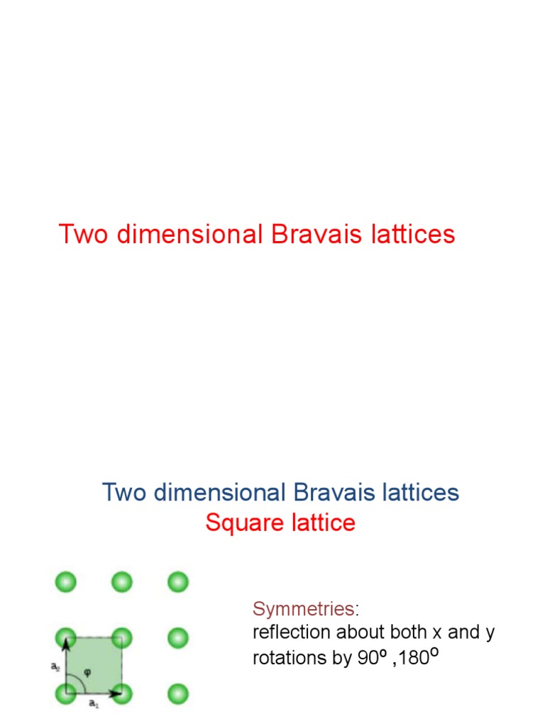 Two Dimensional Bravais Lattices | PDF | Crystal Structure | Euclidean ...