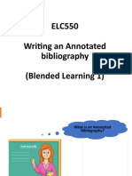 ELC550 Writing An Annotated Bibliography (Blended Learning 1)