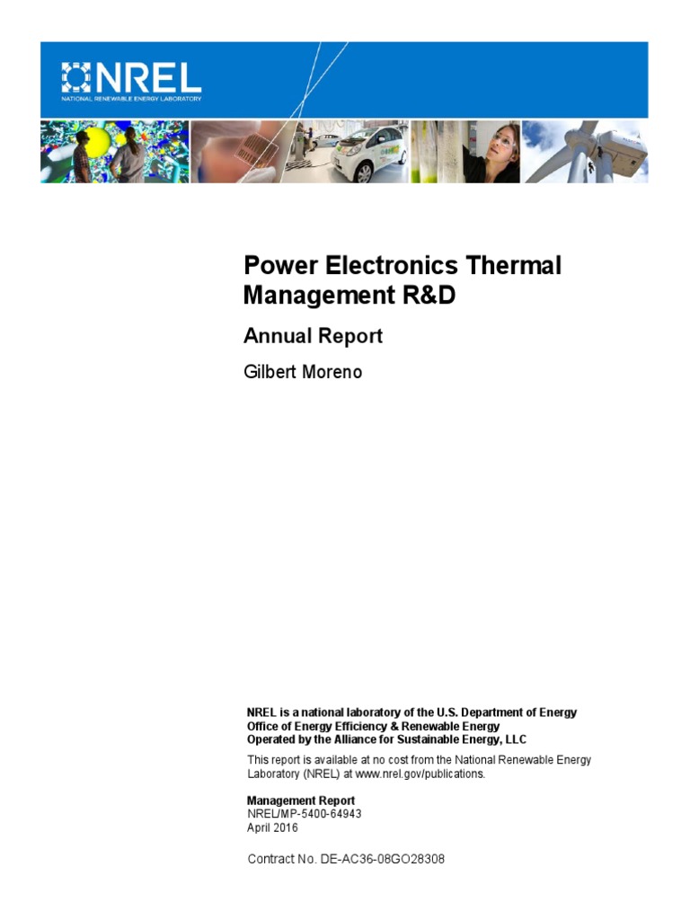 Power Electronics Thermal Management R&D Annual Report PDF Heat
