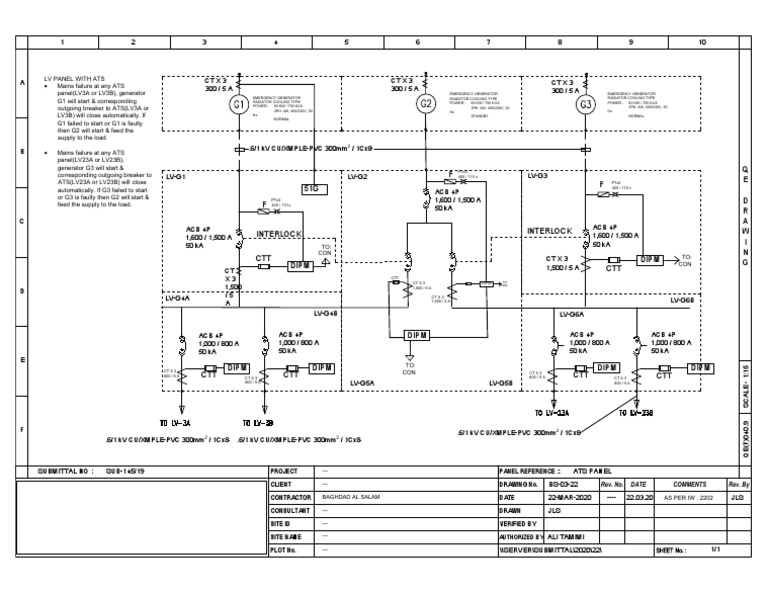 Generator ATS Single Line Diagram | PDF | Power (Physics) | Nature