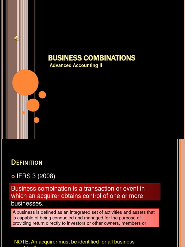 Business Combinations Advanced Accounting II PDF Mergers And