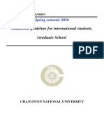 Admission Guideline For International Students, Graduate School