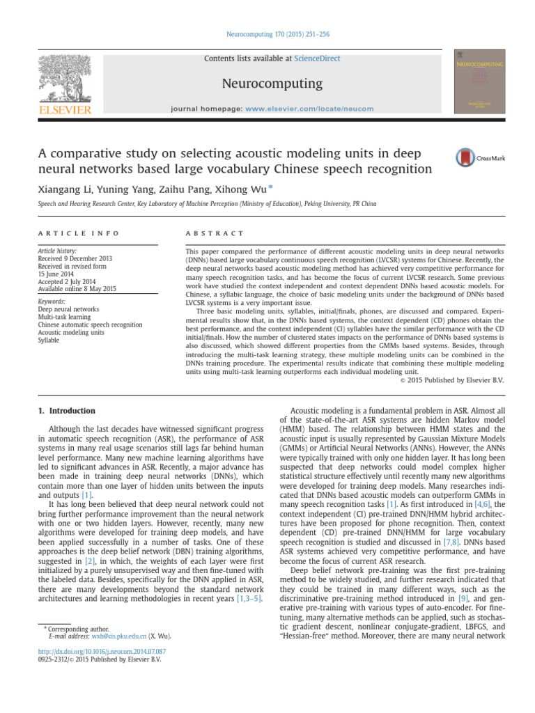 Chinese Speech Recognition DNN Study | PDF | Deep Learning | Speech ...