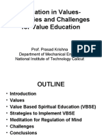 Education in Values-Strategies and Challenges For Value Education