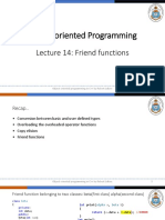 Object Oriented Programming: Lecture 14: Friend Functions