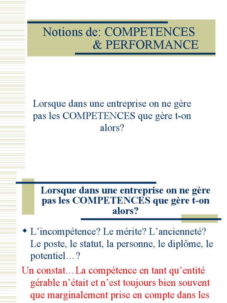 Différence Entre Compétence Et Performance – GSET