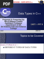 PPT5 - DATA TYPES IN C++