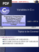 LECTURE 6 - VARIABLES  IN C++