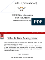 Soft Skill - I (Presentation) : TOPIC-Time Management UID-16BCM1139