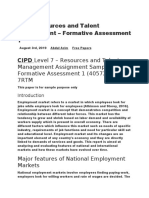 CIPD Resources and Talent Management - Formative Assessment 1