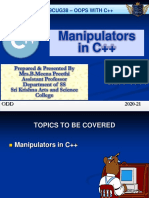 LECTURE 7 - MANIPULATORS in C++