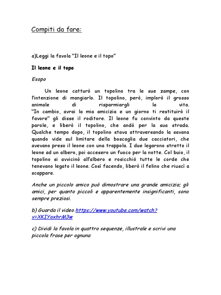 Il Leone e Il Topo | PDF