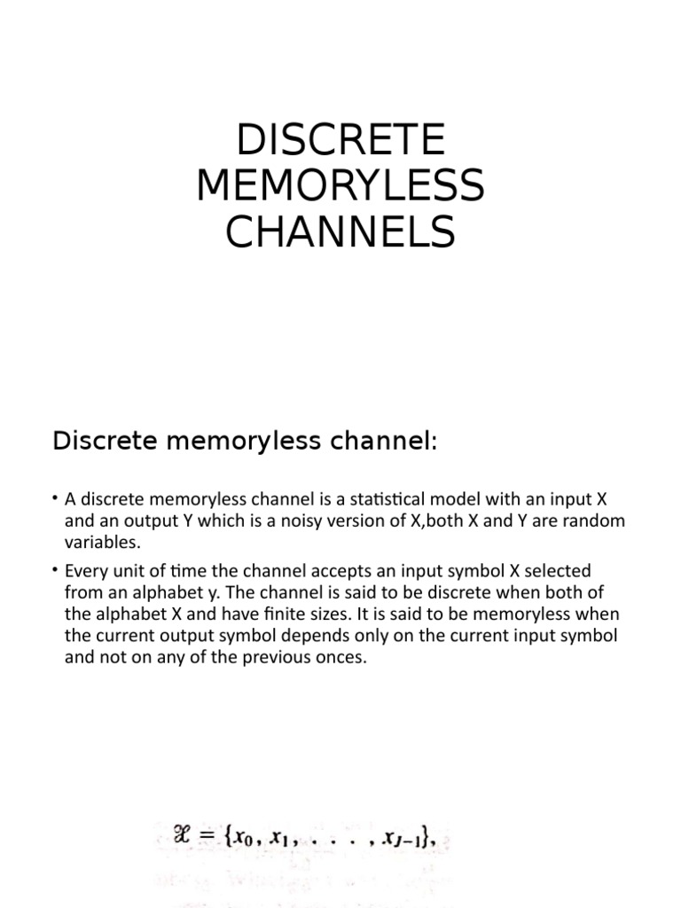Discrete Memoryless Channel Overview | PDF | Matrix (Mathematics ...
