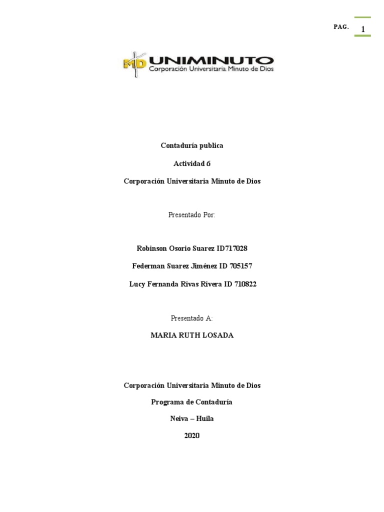 Actividad 6 Contabilidad Actividad Pdf Contabilidad Economias