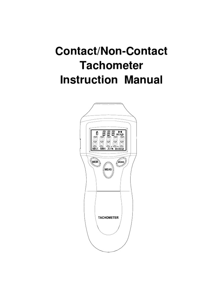 Contact/NonContact Tachometer Instruction Manual PDF Electronics