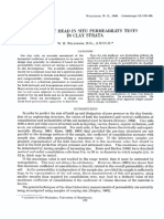 Constant Head in Situ Permeability Tests in Clay Strata