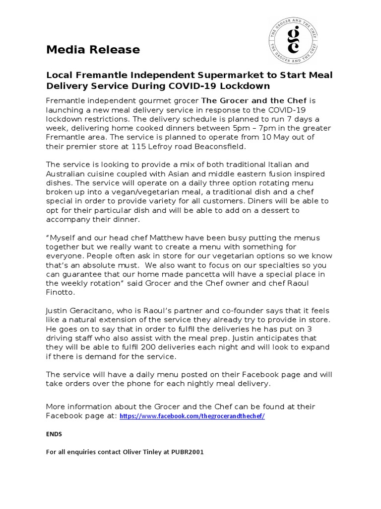 Media Release Example 2 | PDF