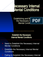 Establishing and Maintaining The Necessary Internal Mental Conditions