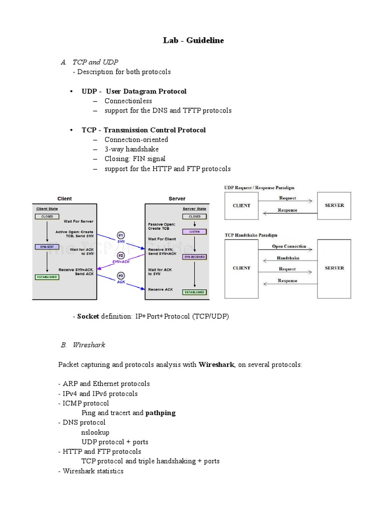 Lab - Guideline: A. TCP and Udp | PDF