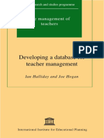 Developing A Database For Teacher Management: The Management of Teachers