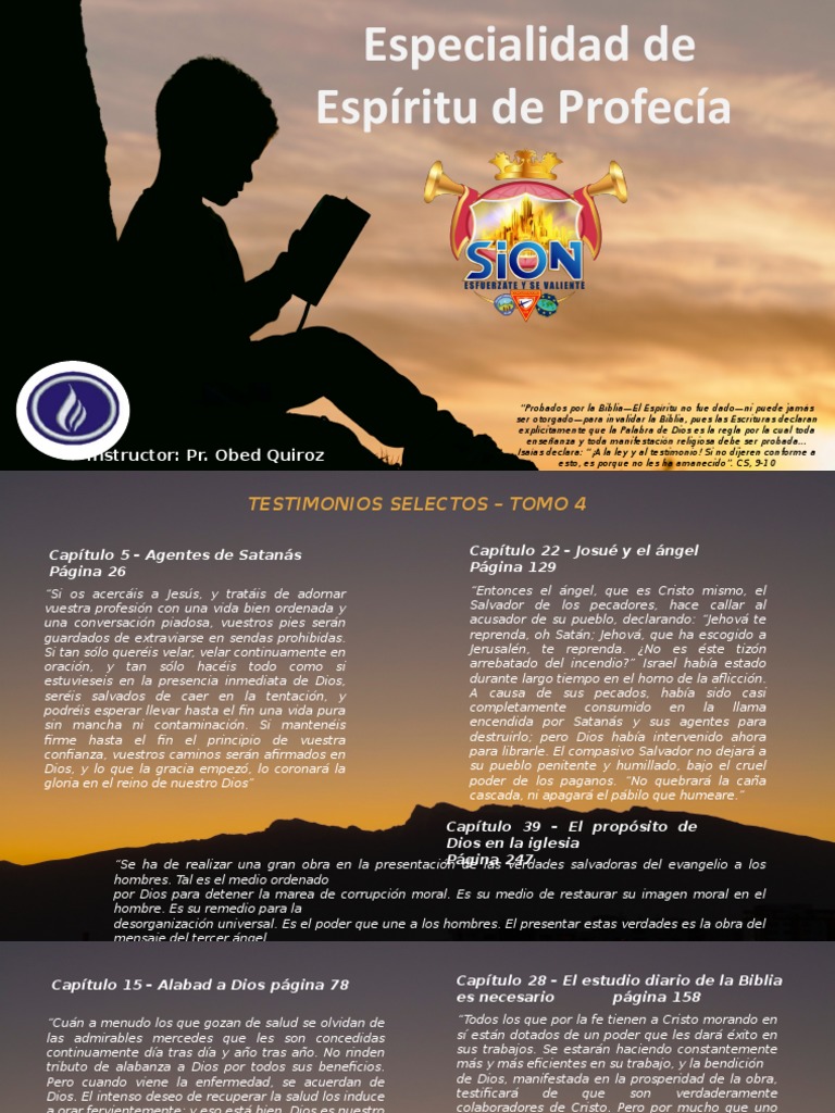 Especialidad del Espíritu de Profecía PDF Cristo (título) Satán